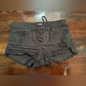 Billabong Black Jean Shorts Distressed Style
